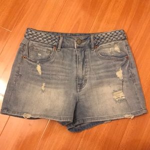 High Waisted Distressed Jean Shorts